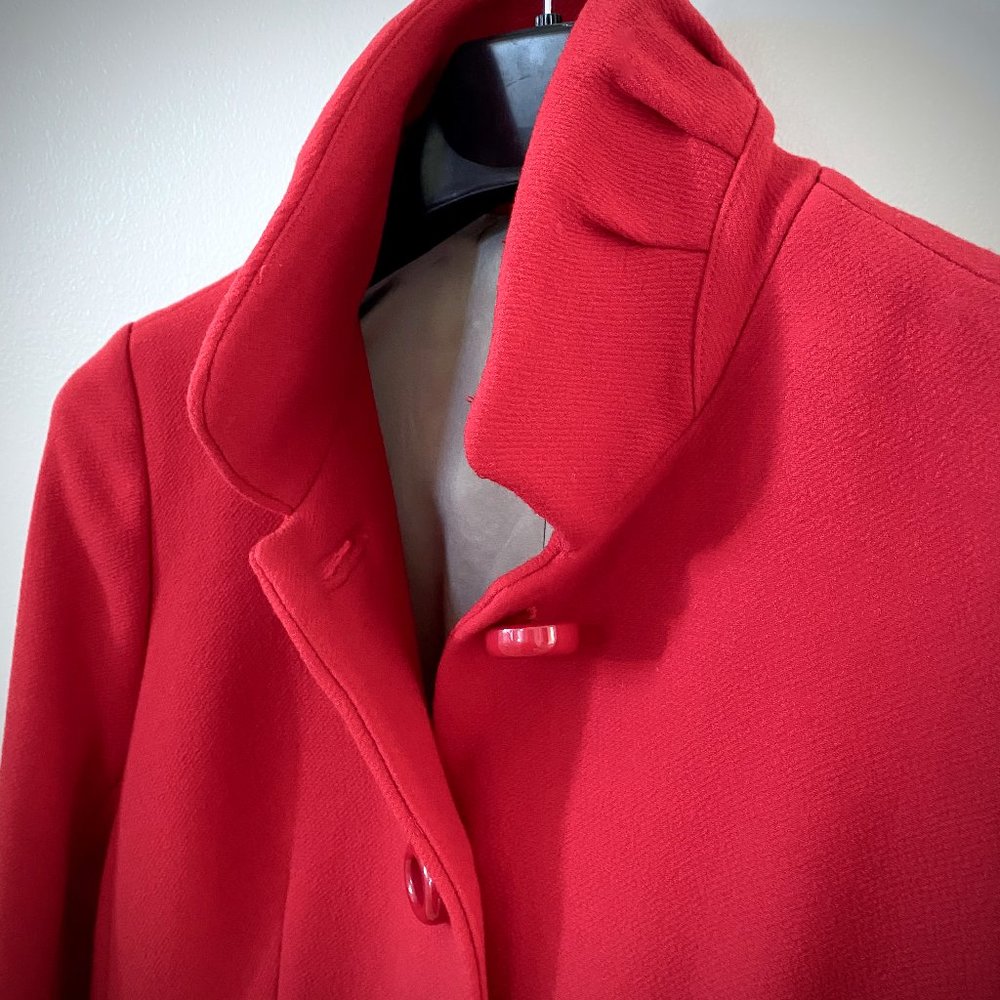 🍁 J.Crew Red Wool Sybil Coat Size 6 - Picture 4 of 13